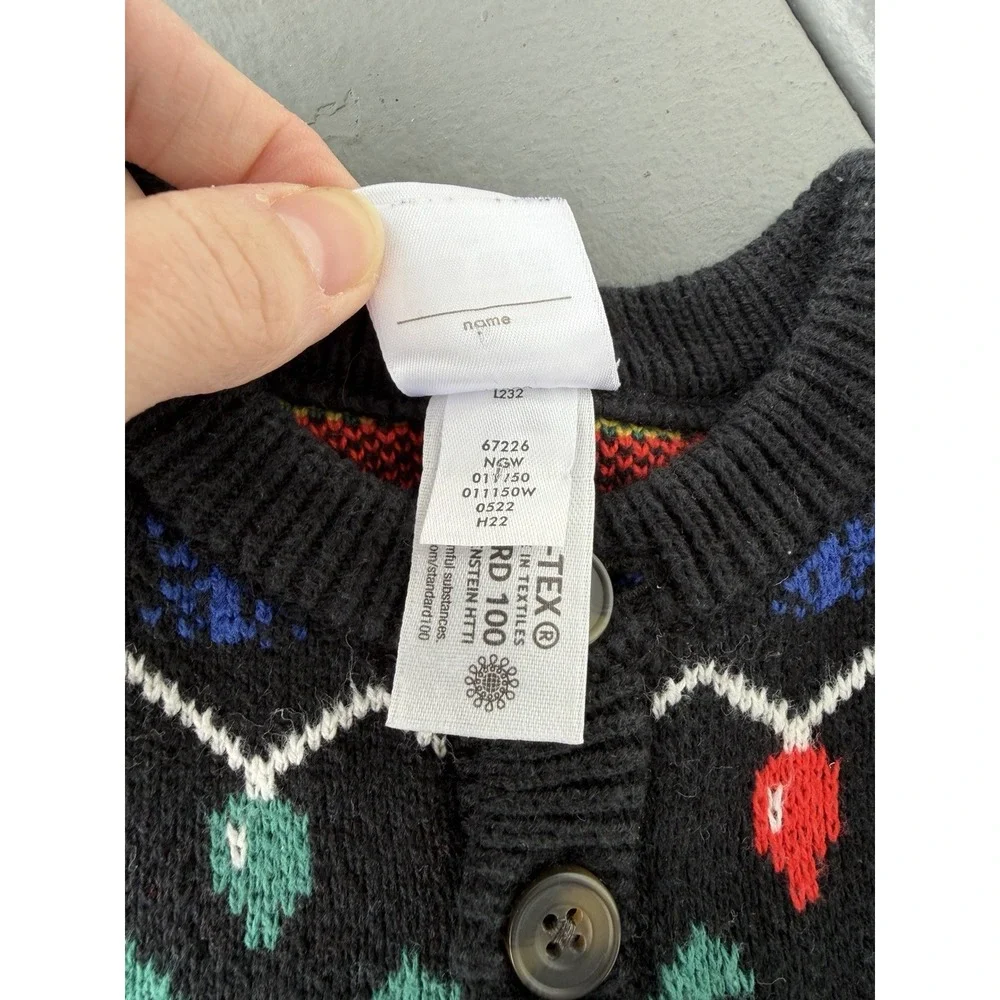Hanna Andersson 18–24M Holiday Fair Isle‎ Reindeer Knit One-Piece Romper Nordic
